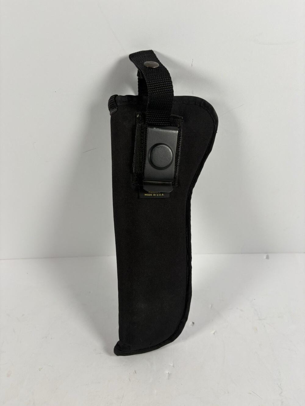 Uncle Mike’s USA Nylon Revolver Holster Black Belt Clip Large Frame 11in
